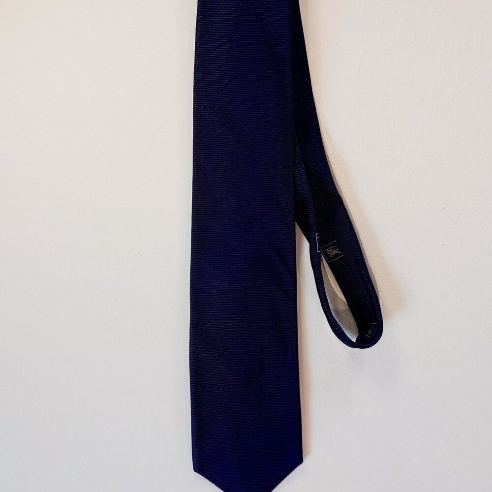 Burberry Silk Tie Blue and Black Lines
